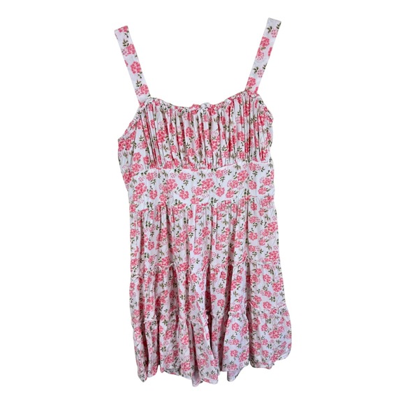 Altar'd State Dresses & Skirts - Altar'd State Pink Floral Tier Carlee Mini Dress Smocked Cottage Core Size Small